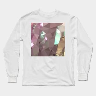 French Lilac Purple Abstract Low Polygon Background Long Sleeve T-Shirt